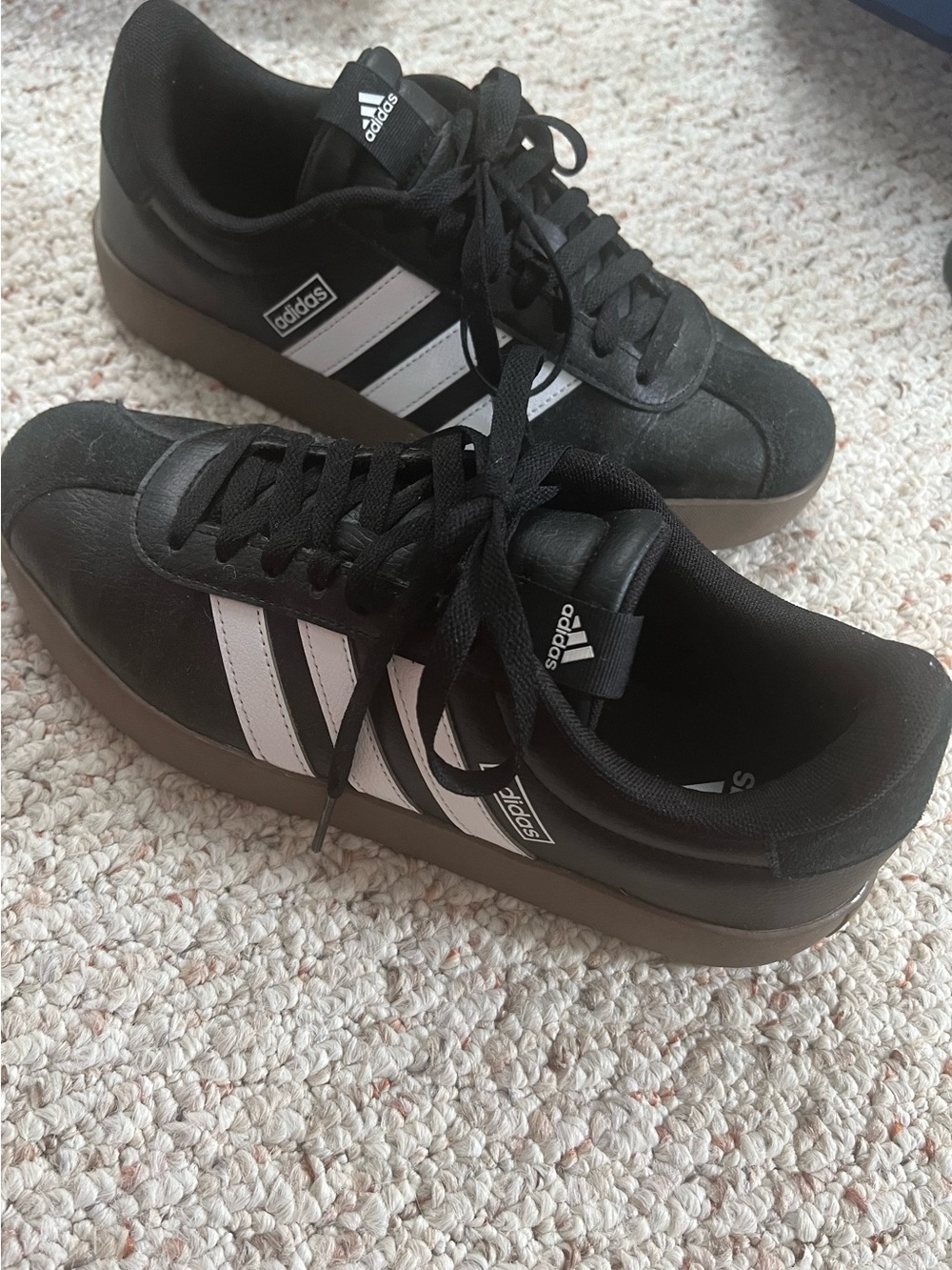 Worn ONCE Adidas Women’s Black Court Sneakers Size 9